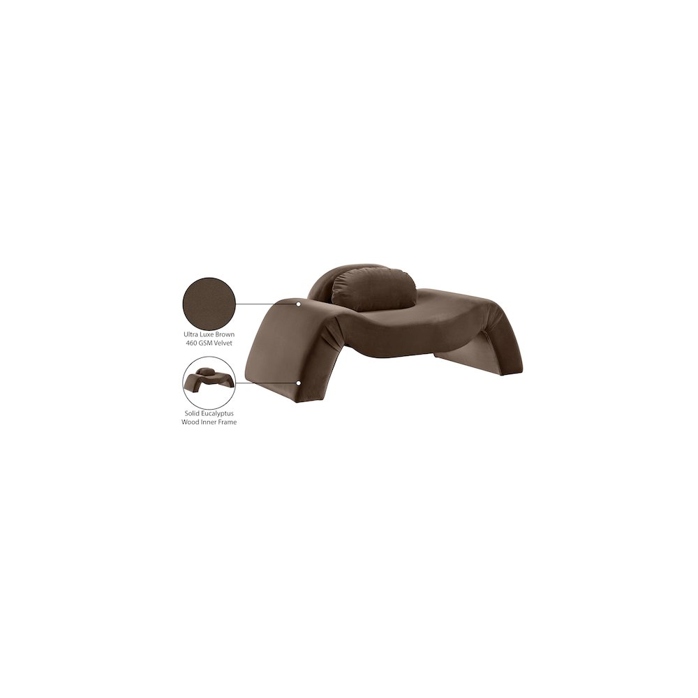 Austin Brown Velvet Chair. Picture 8