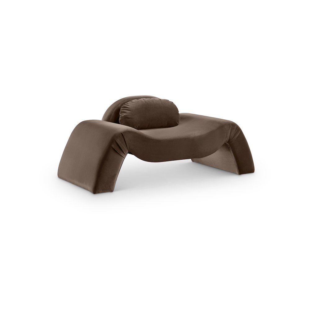 Austin Brown Velvet Chair. Picture 1