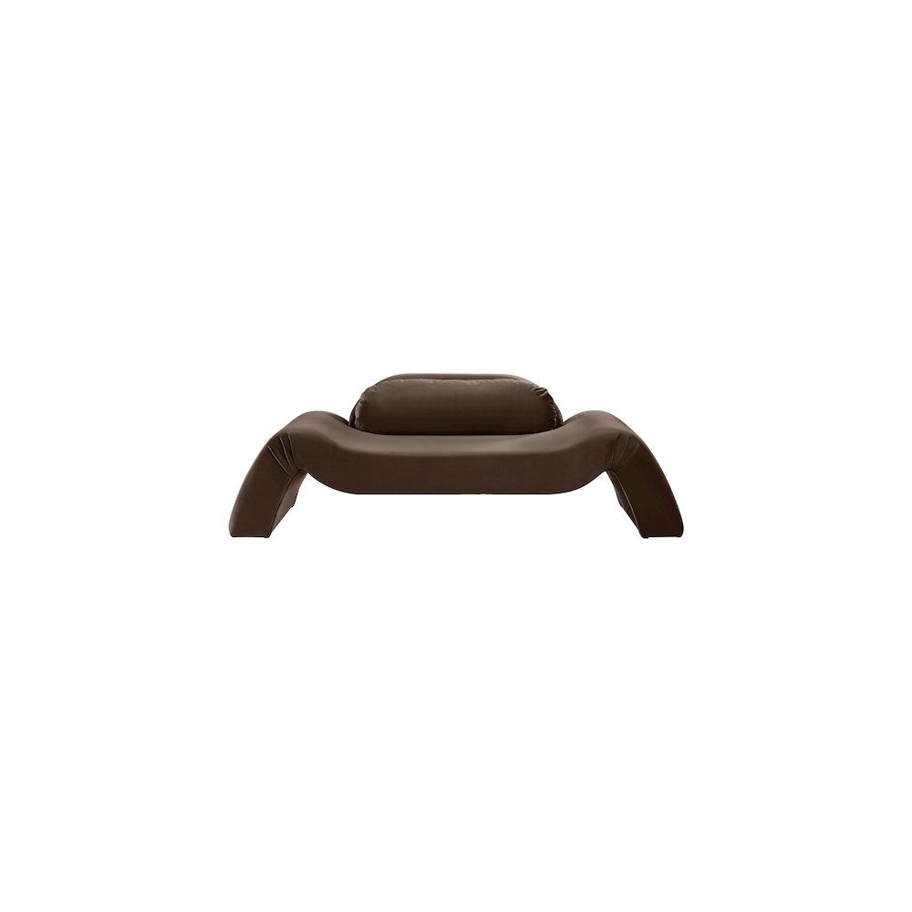 Austin Brown Velvet Loveseat. Picture 2