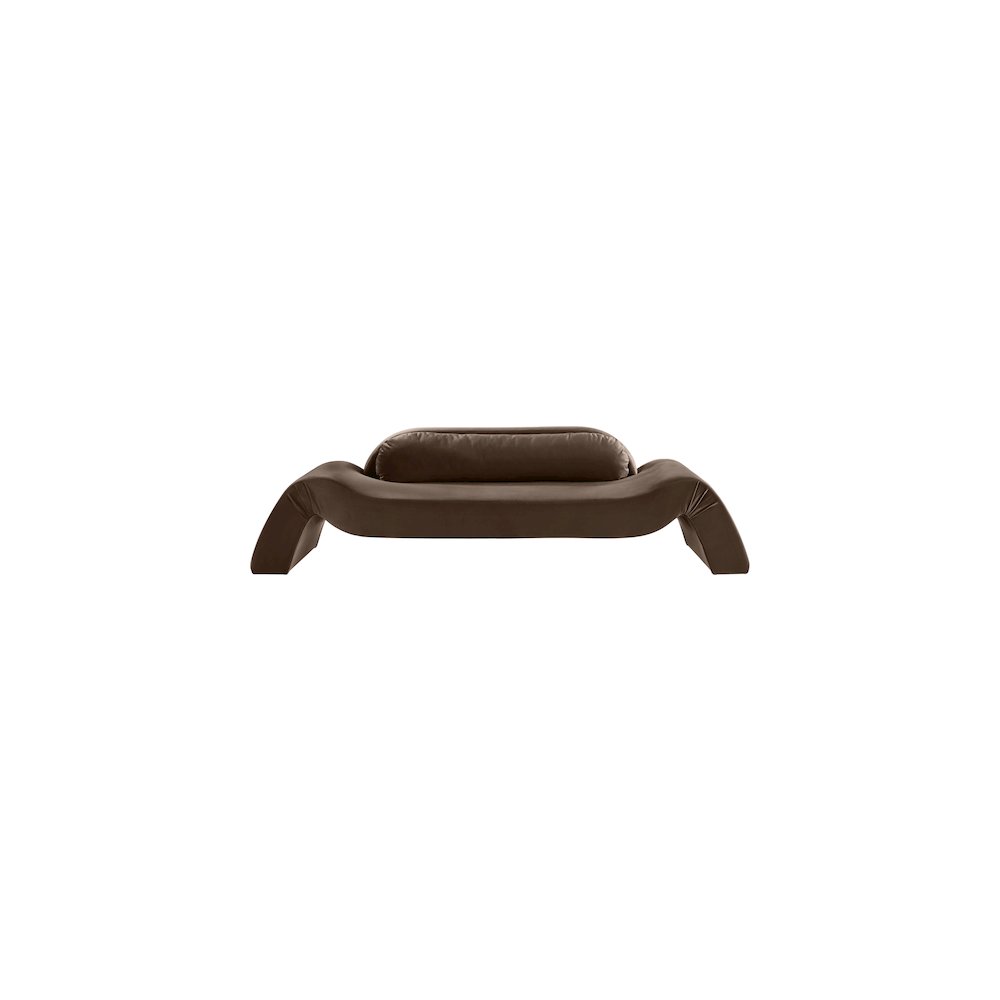Austin Brown Velvet Sofa. Picture 2