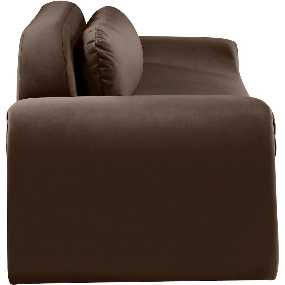 Austin Brown Velvet Sofa. Picture 3