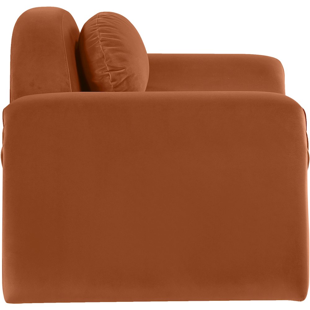 Austin Cognac Velvet Chair. Picture 3