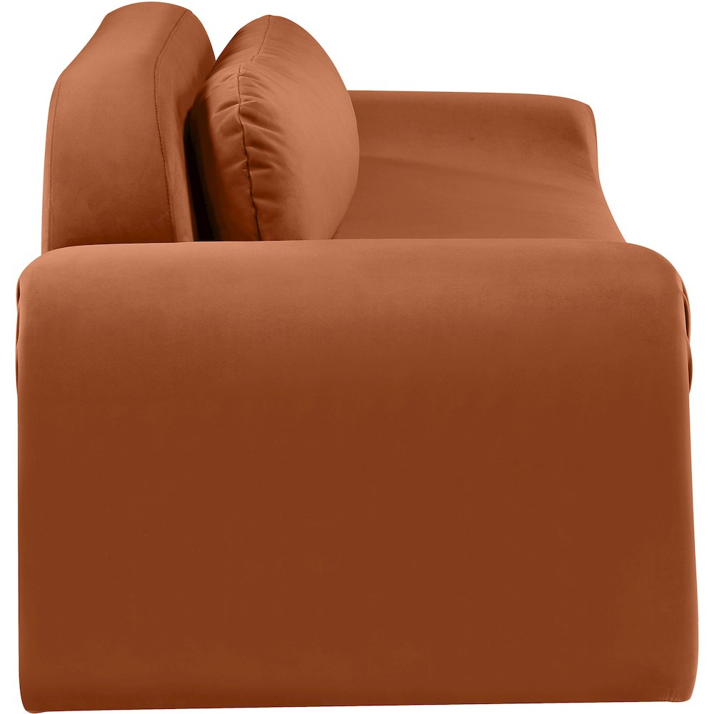 Austin Cognac Velvet Sofa. Picture 3