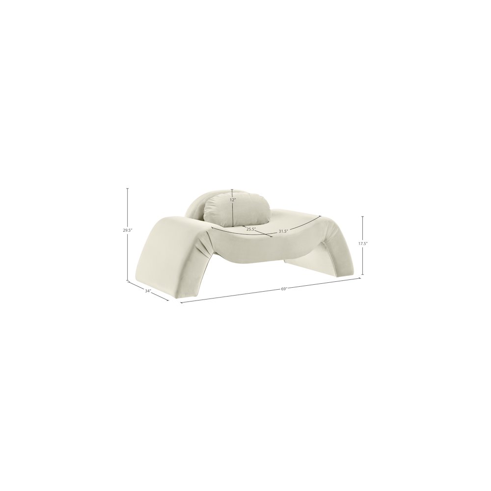 Austin Cream Velvet Chair. Picture 7