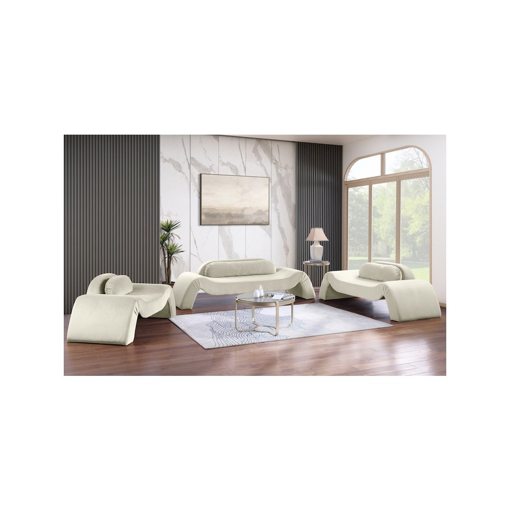 Austin Cream Velvet Chair. Picture 6