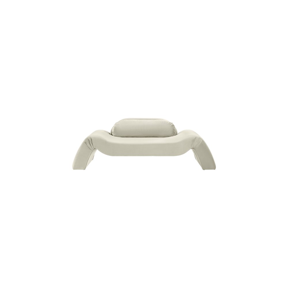 Austin Cream Velvet Loveseat. Picture 2