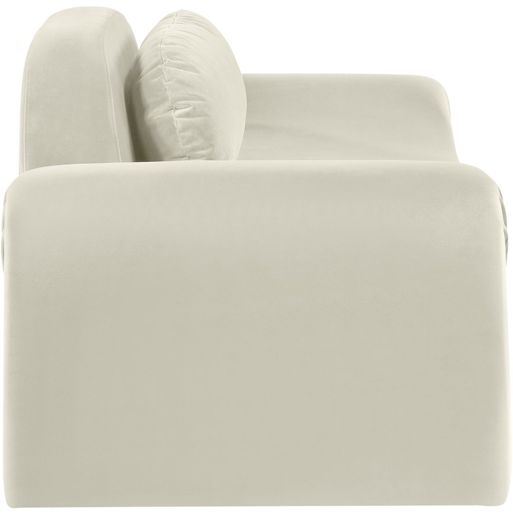 Austin Cream Velvet Loveseat. Picture 3