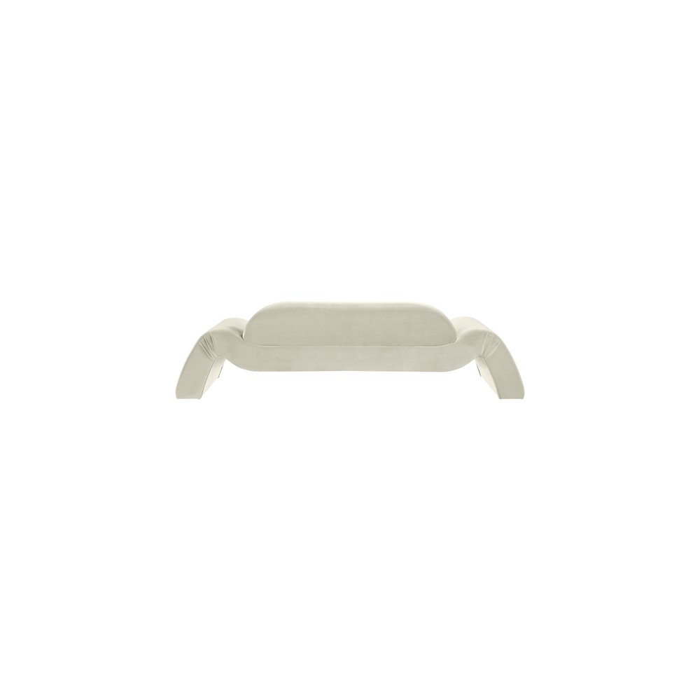 Austin Cream Velvet Sofa. Picture 4