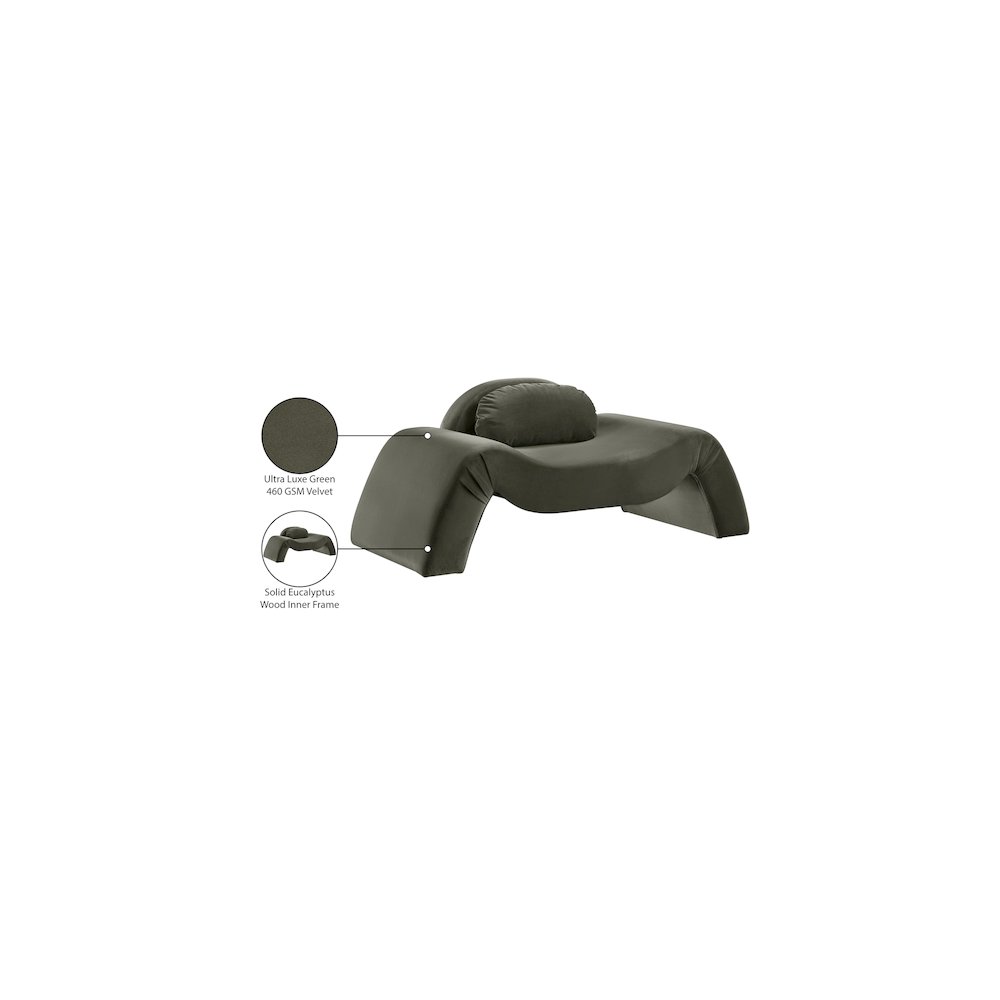Austin Green Velvet Chair. Picture 8