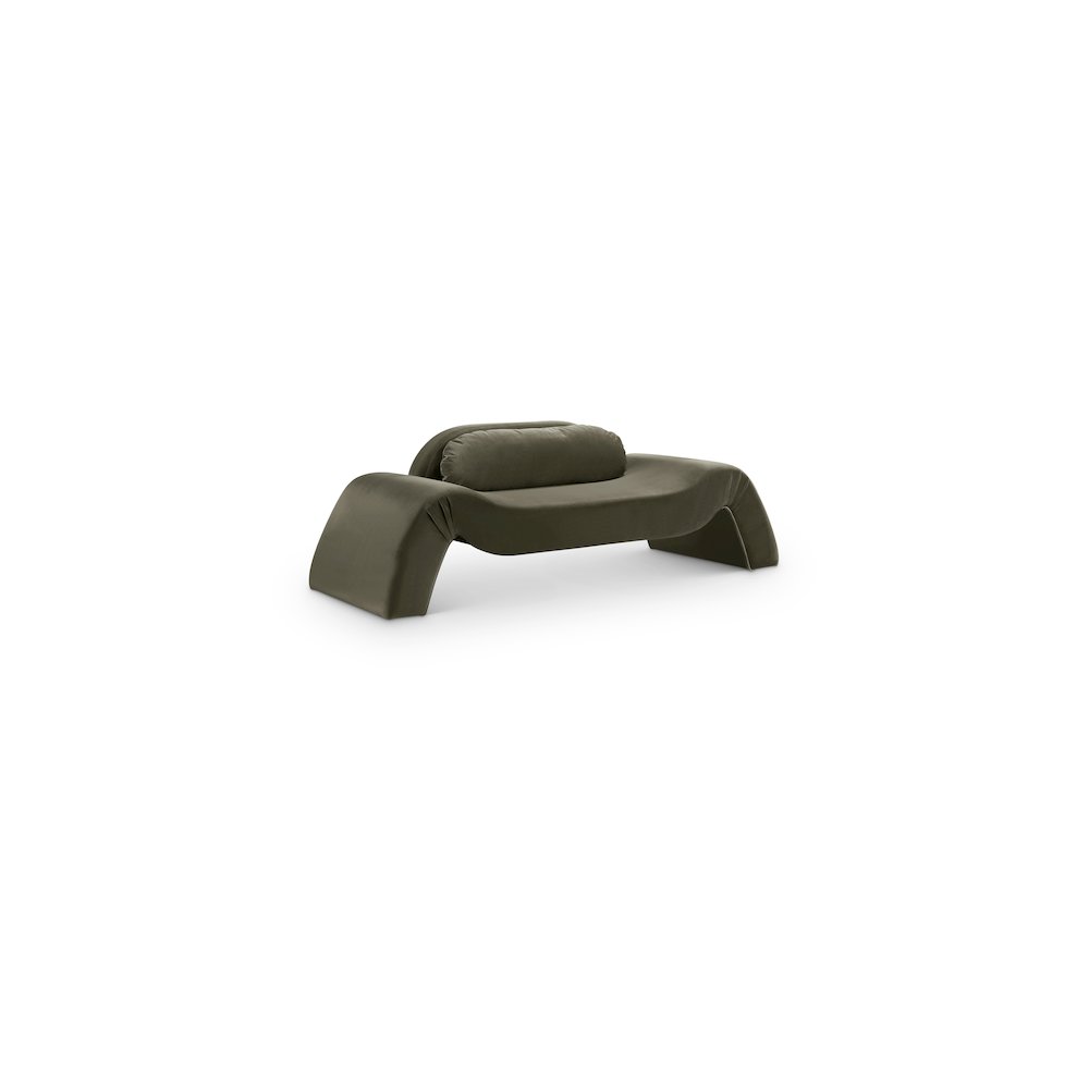 Austin Green Velvet Loveseat. Picture 1