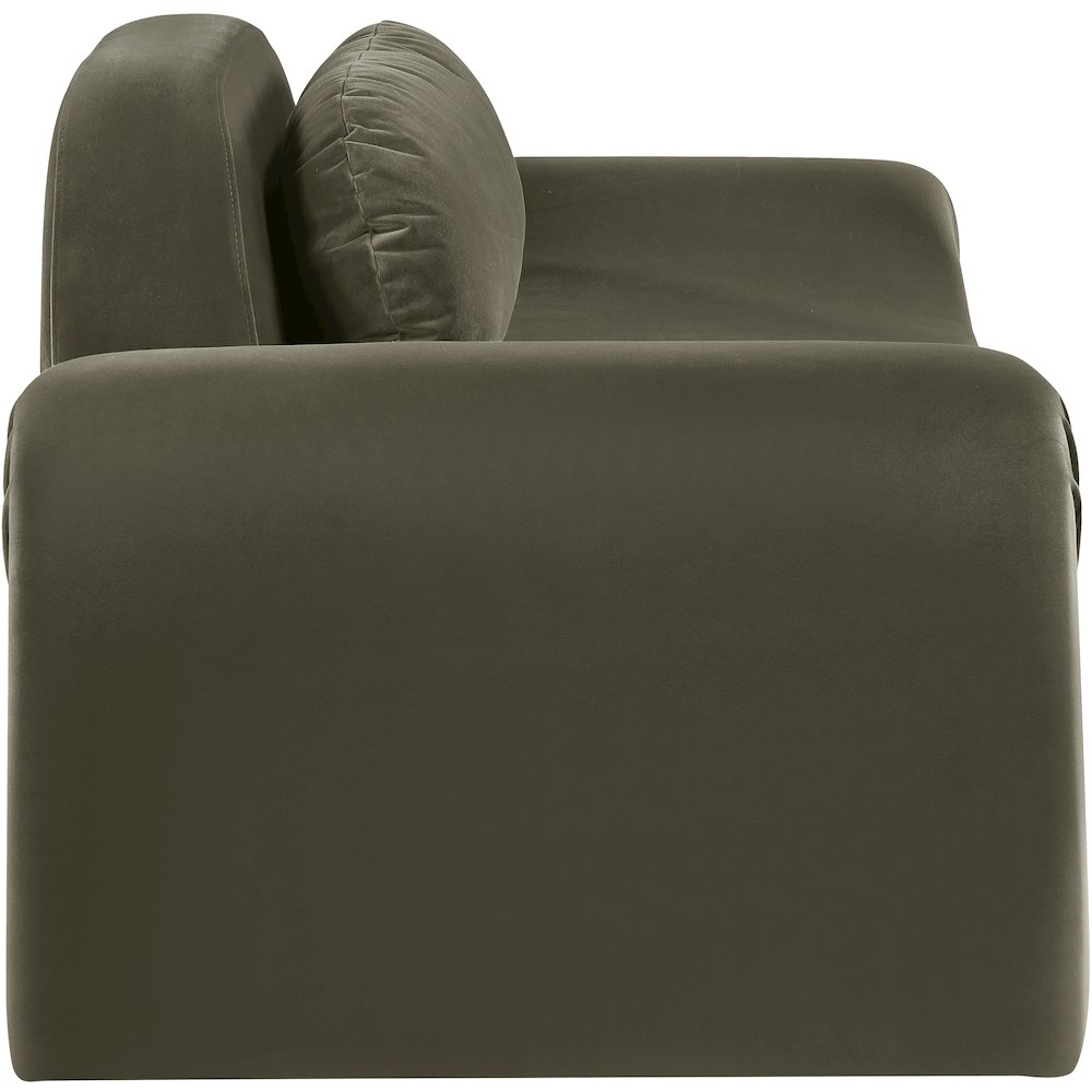 Austin Green Velvet Loveseat. Picture 3