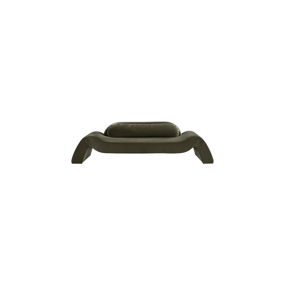 Austin Green Velvet Sofa. Picture 2