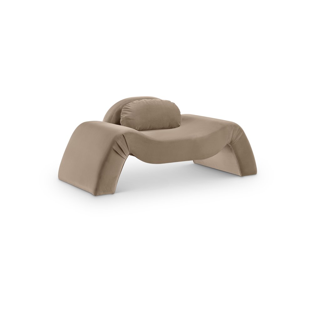 Austin Taupe Velvet Chair. Picture 1