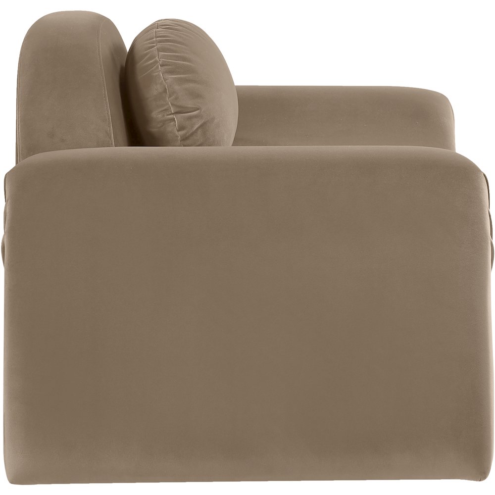 Austin Taupe Velvet Chair. Picture 3
