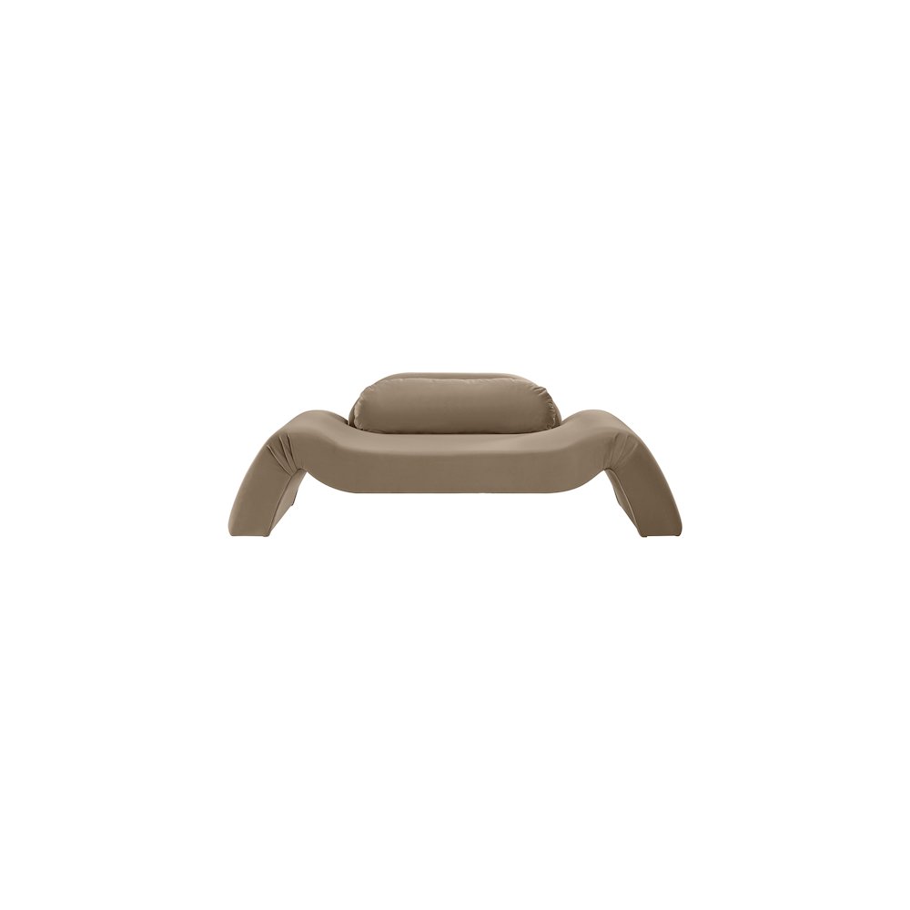 Austin Taupe Velvet Loveseat. Picture 2