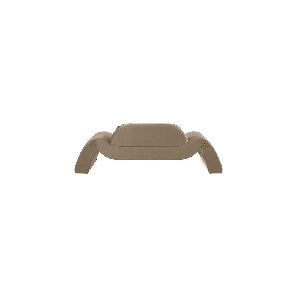 Austin Taupe Velvet Loveseat. Picture 4