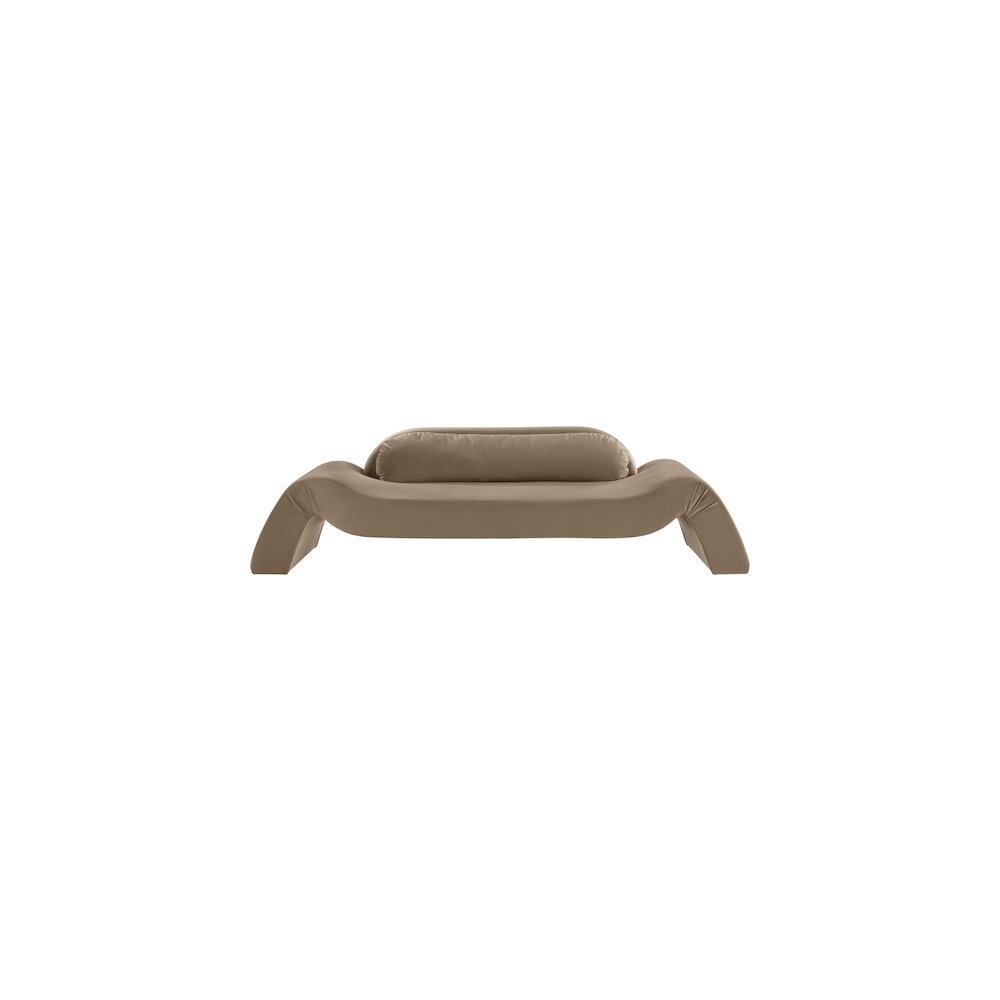 Austin Taupe Velvet Sofa. Picture 2