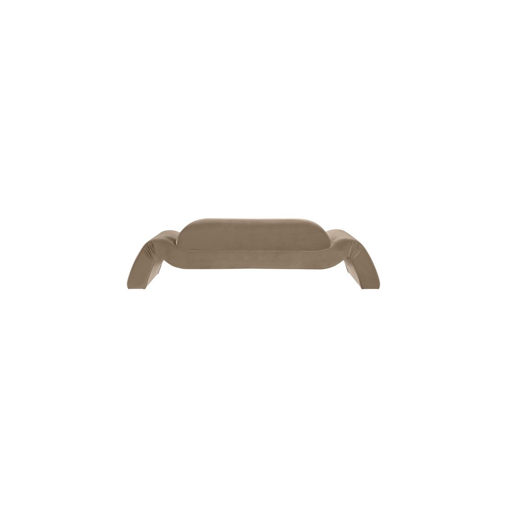 Austin Taupe Velvet Sofa. Picture 4