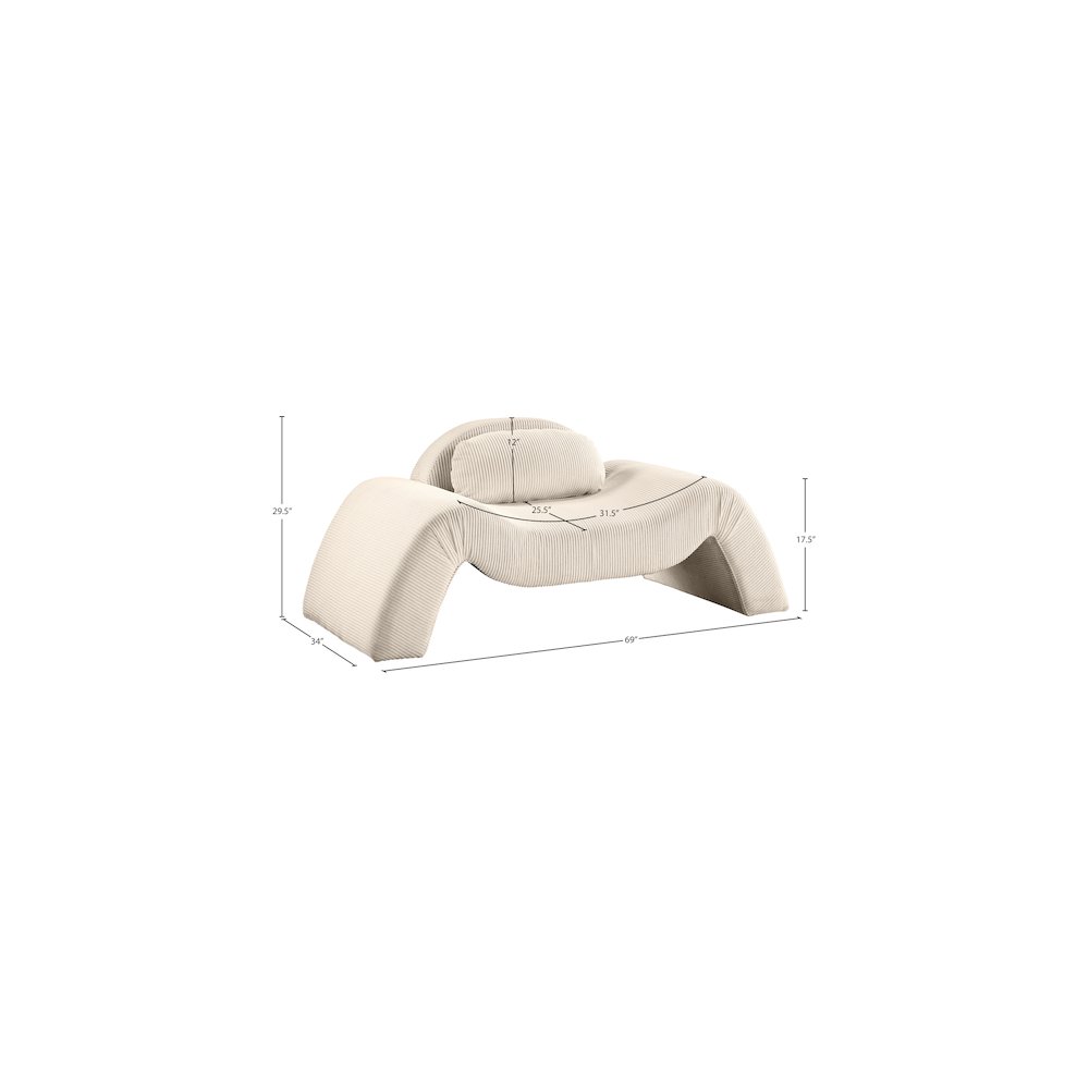 Austin Beige Corduroy Fabric Chair. Picture 7