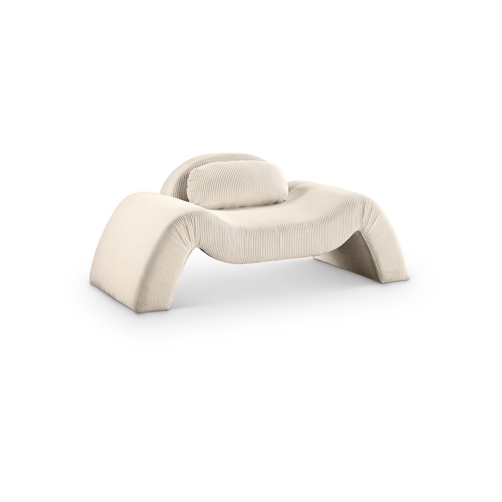 Austin Beige Corduroy Fabric Chair. Picture 1