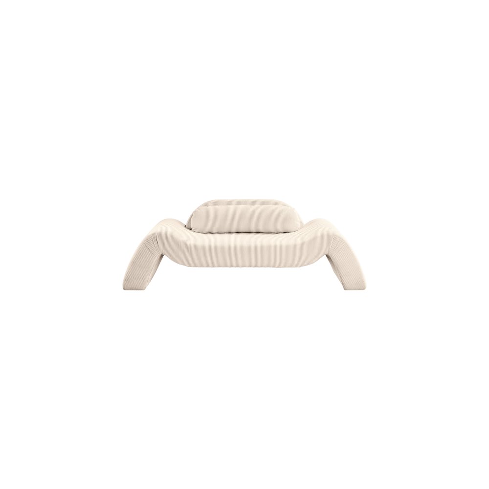 Austin Beige Corduroy Fabric Loveseat. Picture 2