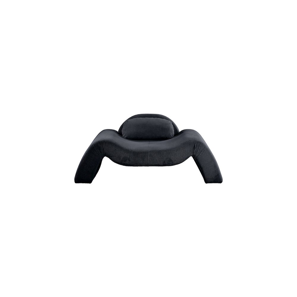 Austin Black Corduroy Fabric Chair. Picture 2