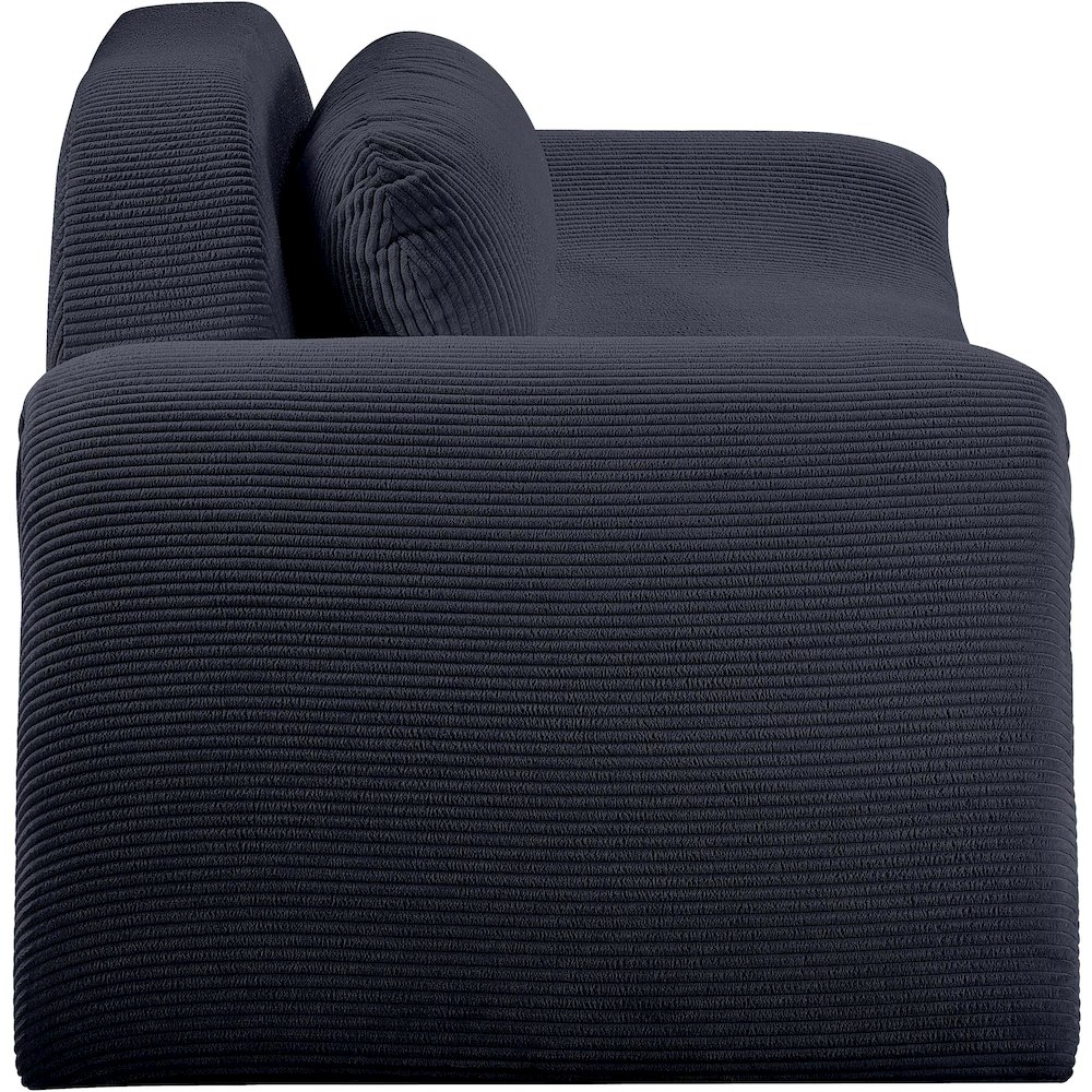Austin Black Corduroy Fabric Loveseat. Picture 3