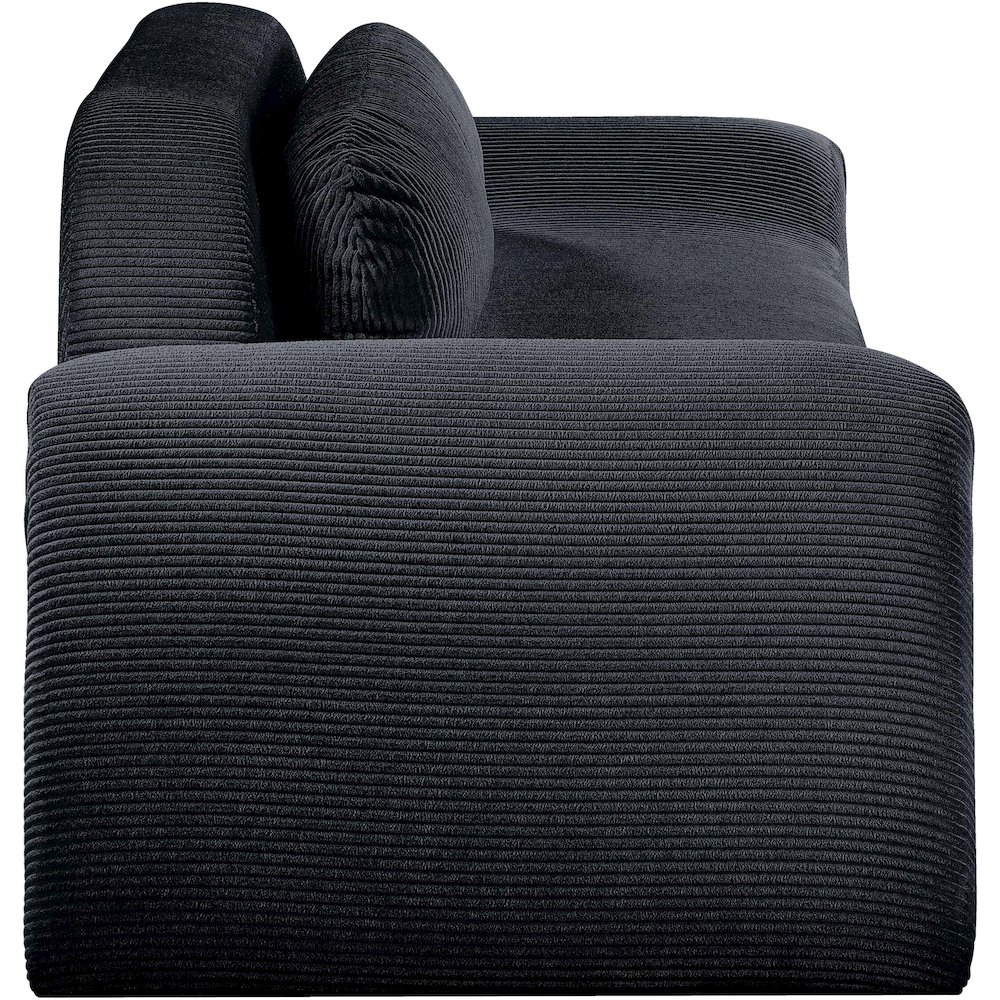Austin Black Corduroy Fabric Sofa. Picture 3