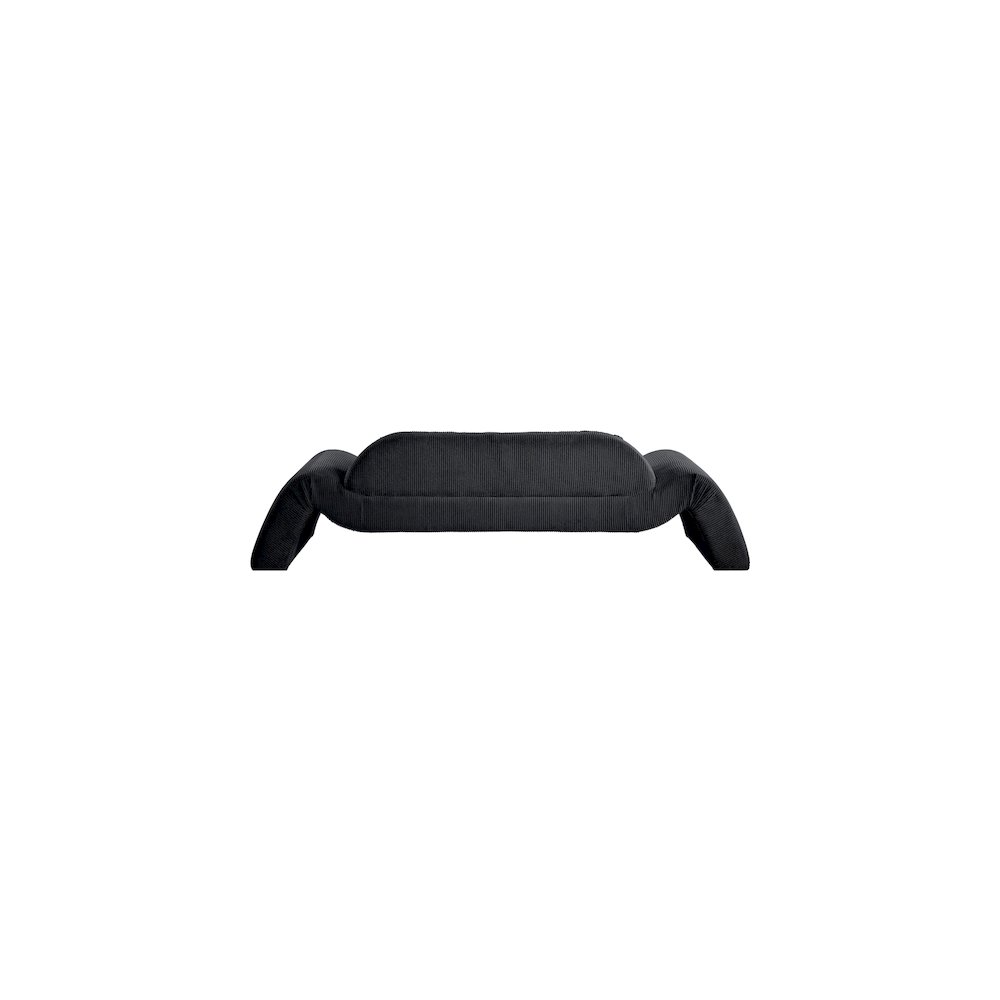 Austin Black Corduroy Fabric Sofa. Picture 4