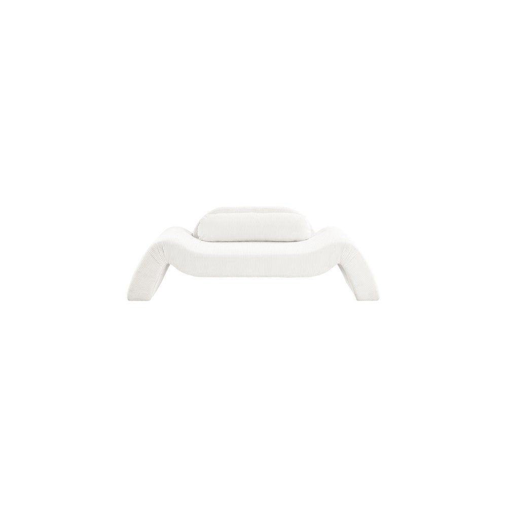 Austin Cream Corduroy Fabric Loveseat. Picture 2