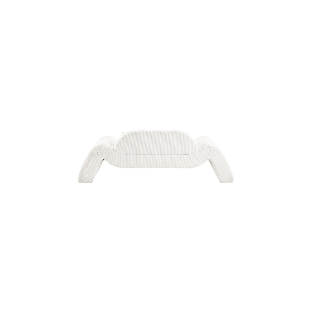 Austin Cream Corduroy Fabric Loveseat. Picture 4