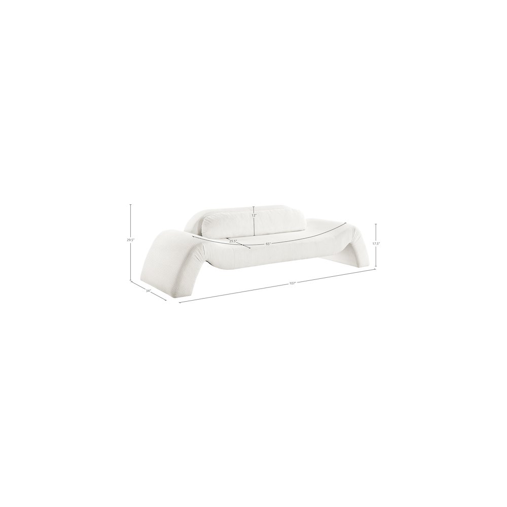 Austin Cream Corduroy Fabric Sofa. Picture 7