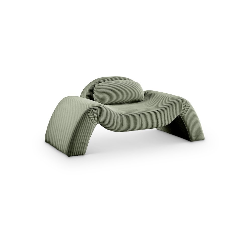 Austin Green Corduroy Fabric Chair. Picture 1