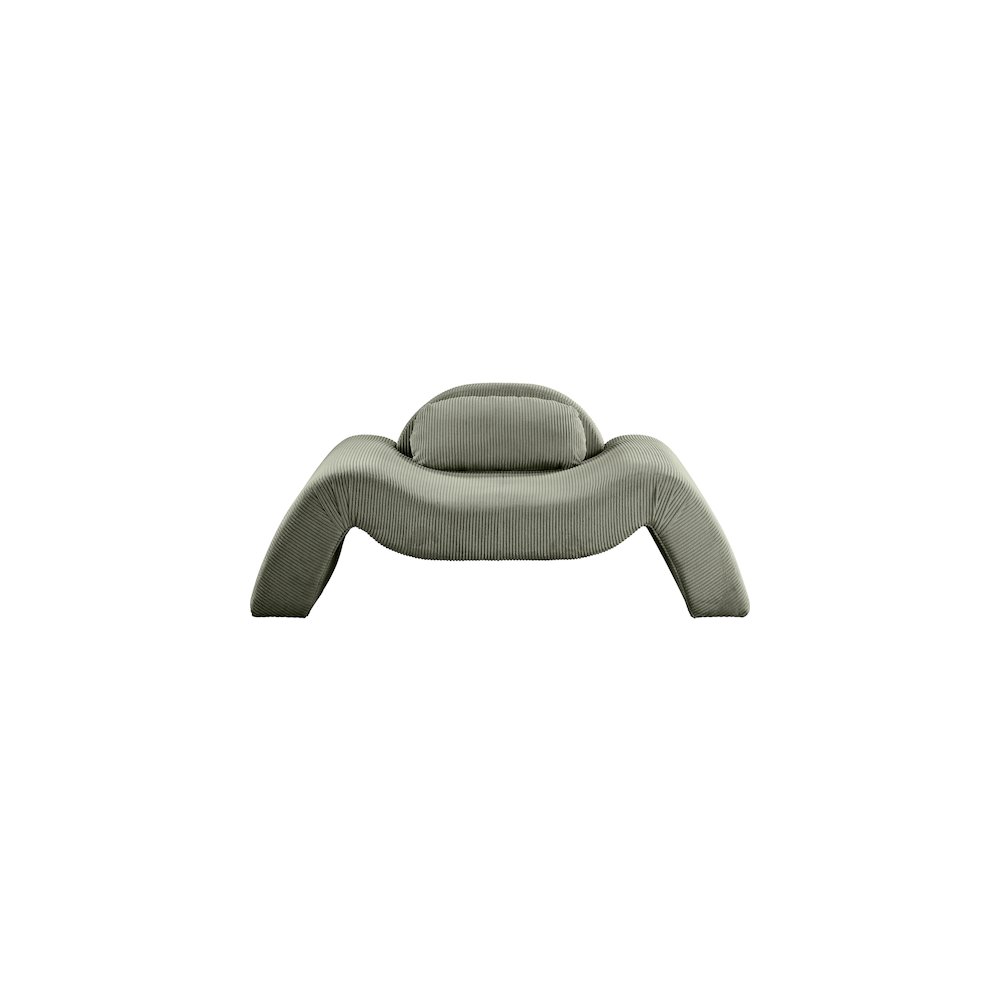 Austin Green Corduroy Fabric Chair. Picture 2