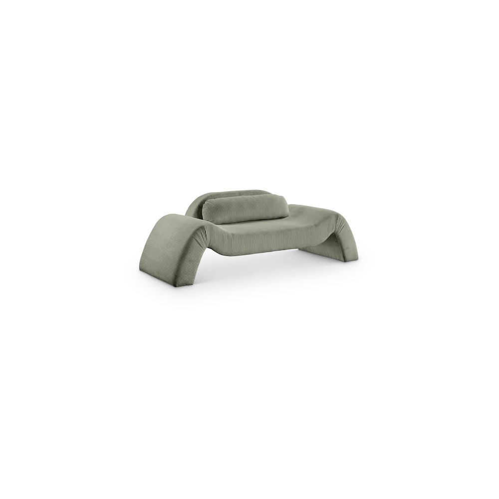 Austin Green Corduroy Fabric Loveseat. Picture 1