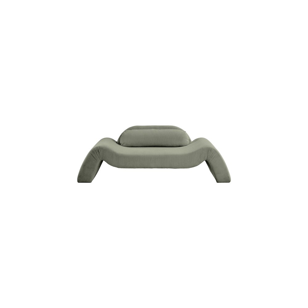 Austin Green Corduroy Fabric Loveseat. Picture 2