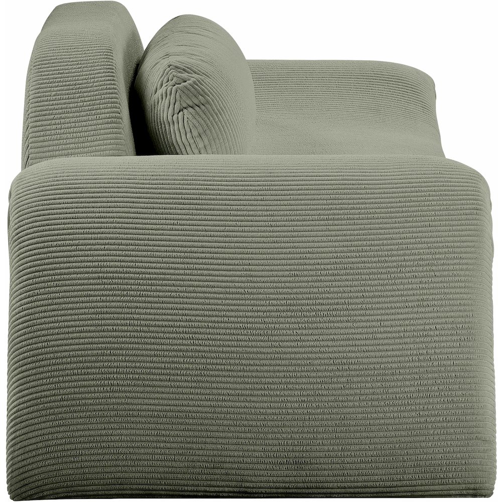 Austin Green Corduroy Fabric Loveseat. Picture 3