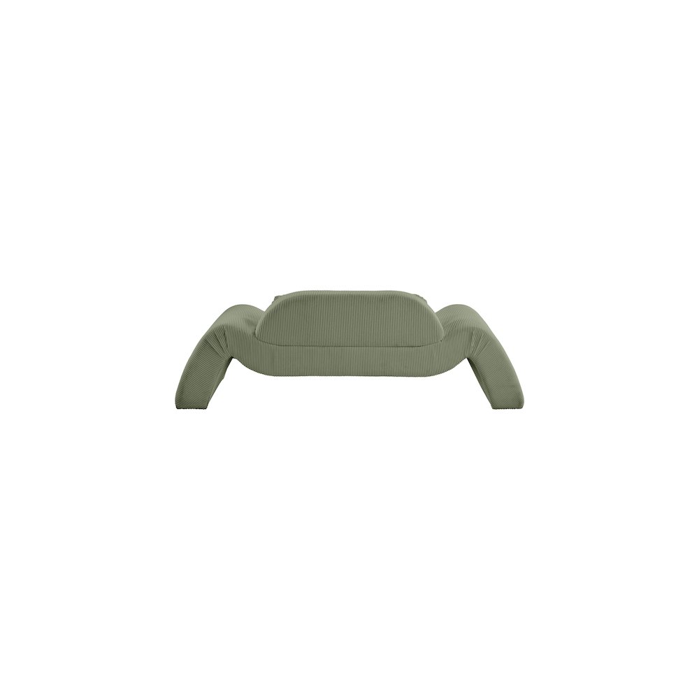Austin Green Corduroy Fabric Loveseat. Picture 4