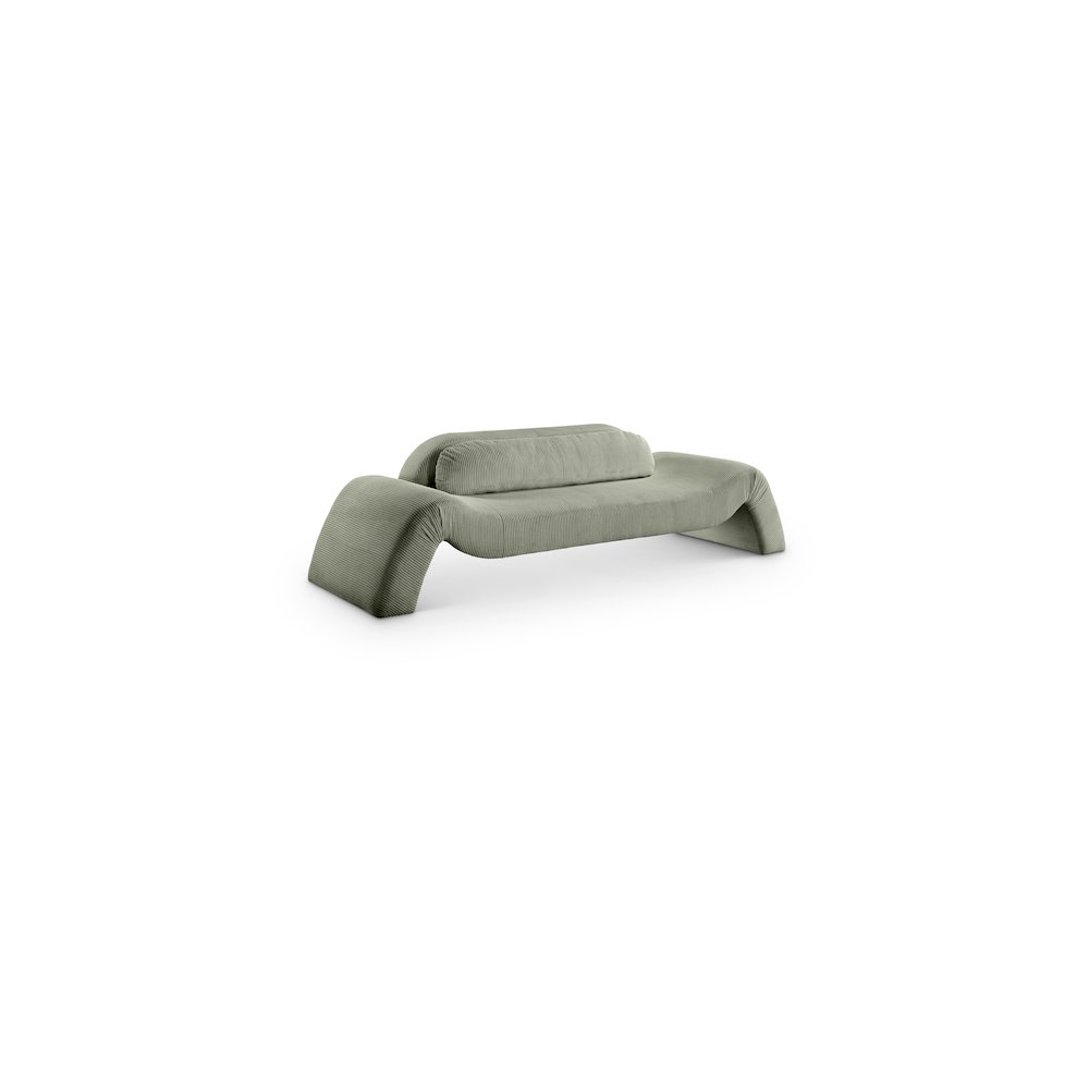 Austin Green Corduroy Fabric Sofa. Picture 1