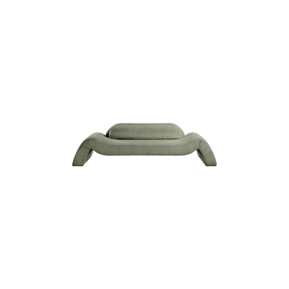 Austin Green Corduroy Fabric Sofa. Picture 2