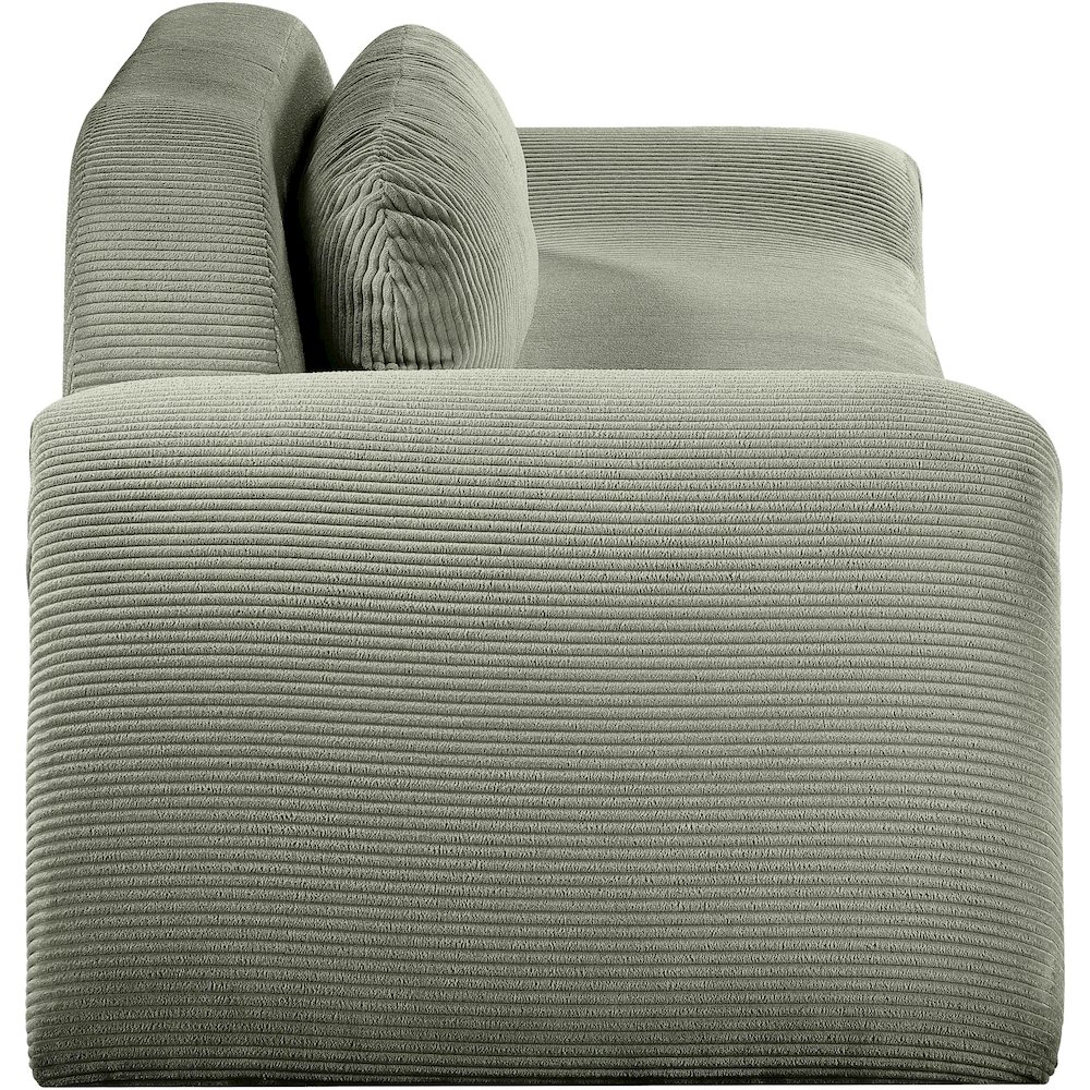 Austin Green Corduroy Fabric Sofa. Picture 3