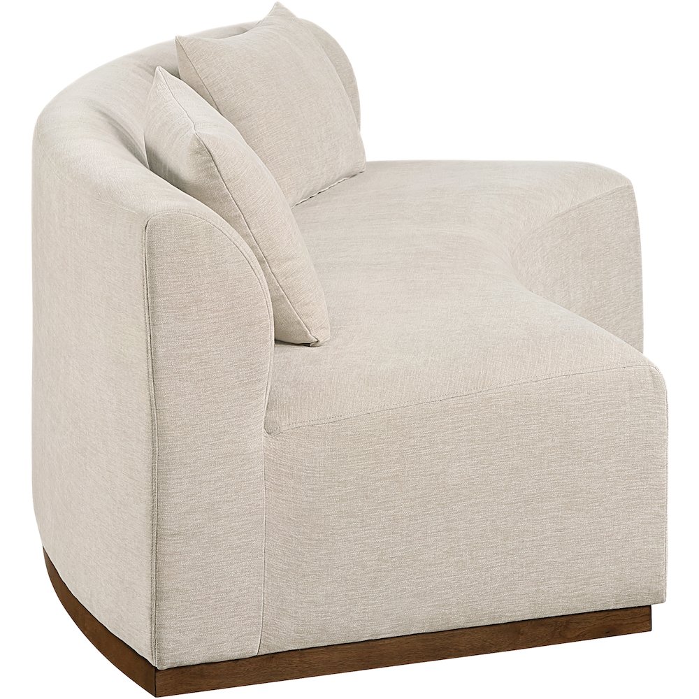 Avanti 104" Beige Chenille Fabric Upholstered Sofa. Picture 4