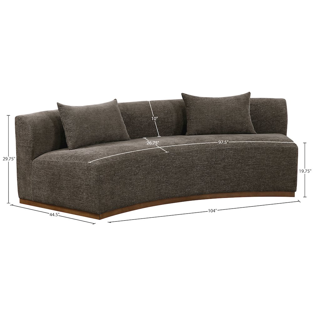 Avanti 104" Brown Chenille Fabric Upholstered Sofa. Picture 7