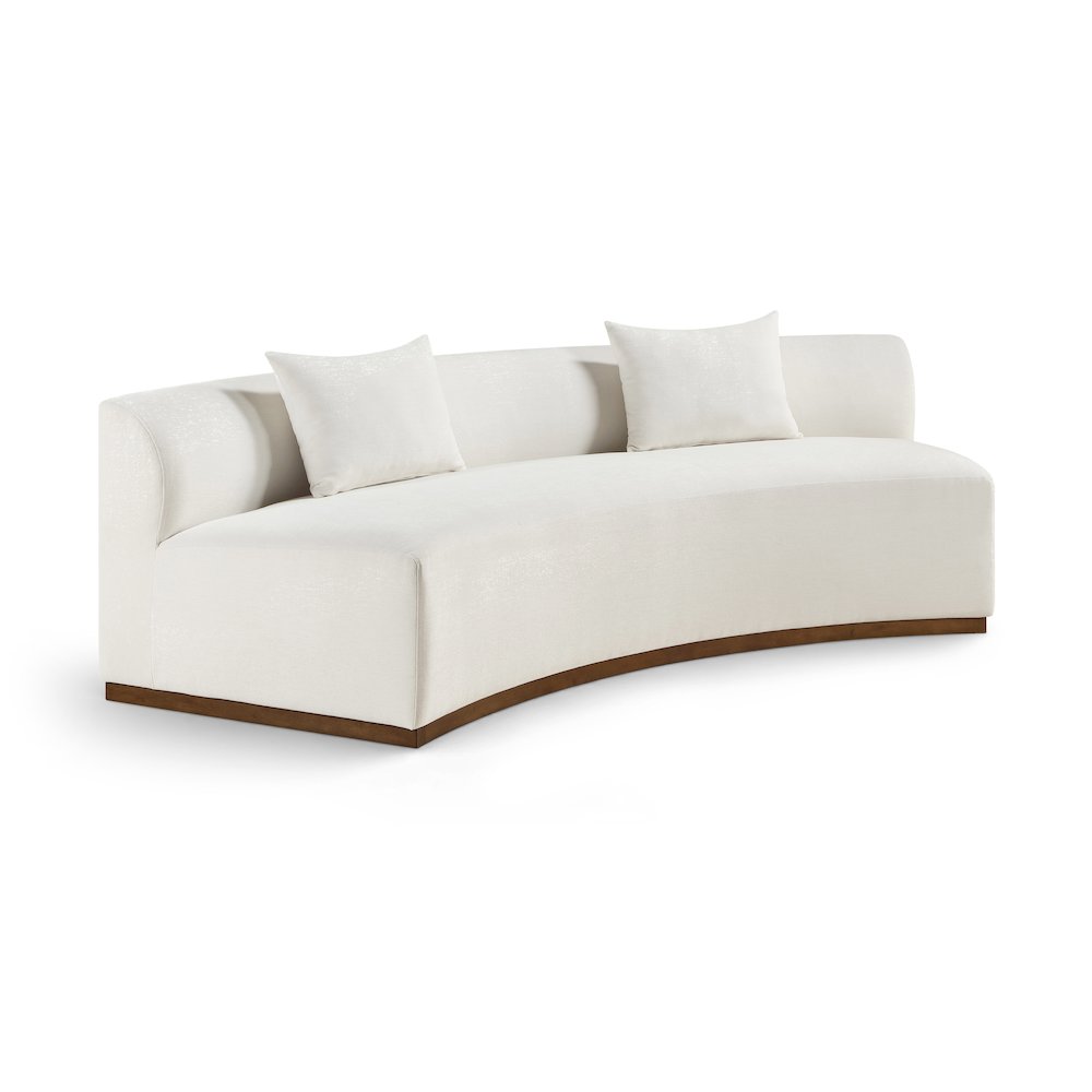 Avanti 104" Cream Chenille Fabric Upholstered Sofa. Picture 1