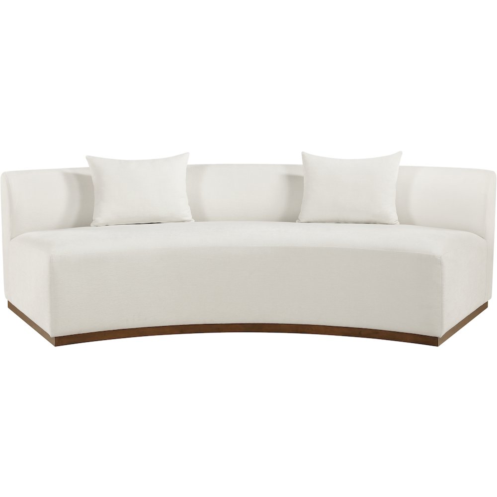 Avanti 104" Cream Chenille Fabric Upholstered Sofa. Picture 3