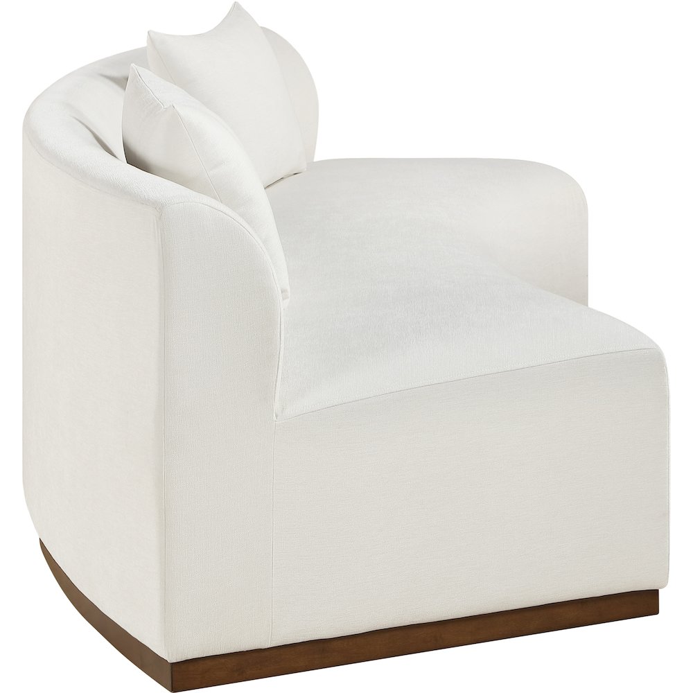 Avanti 104" Cream Chenille Fabric Upholstered Sofa. Picture 4