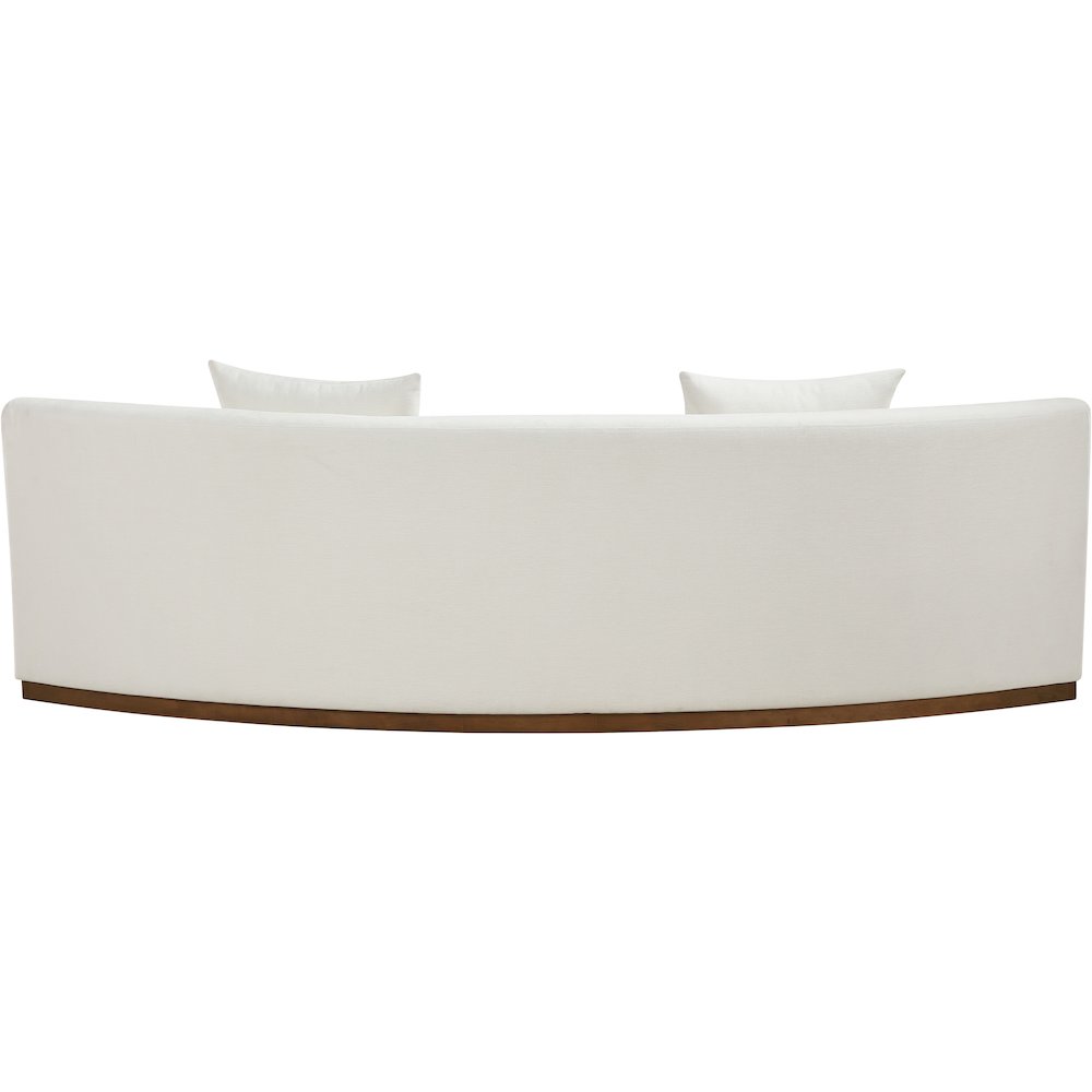 Avanti 104" Cream Chenille Fabric Upholstered Sofa. Picture 5