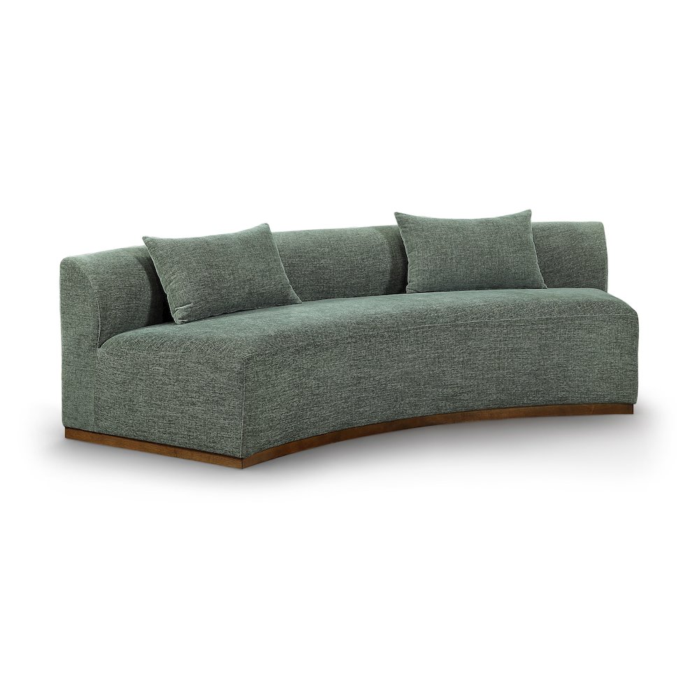 Avanti 104" Olive Chenille Fabric Upholstered Sofa. Picture 1
