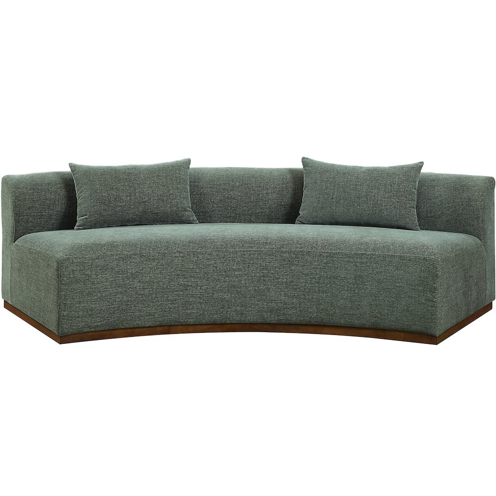 Avanti 104" Olive Chenille Fabric Upholstered Sofa. Picture 3