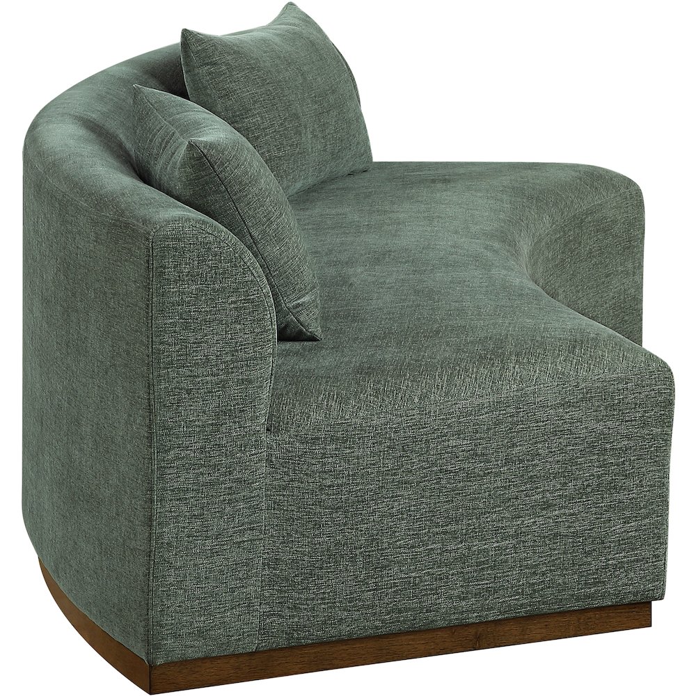 Avanti 104" Olive Chenille Fabric Upholstered Sofa. Picture 4